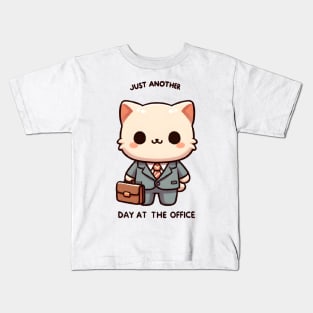 Business Cat Ready for Work Kids T-Shirt